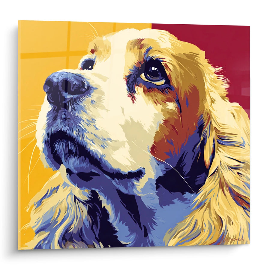 Tableau Cocker aux Couleurs Expressives et Regard Attendrissant - Portrait Artistique - Edition Cocker Americain