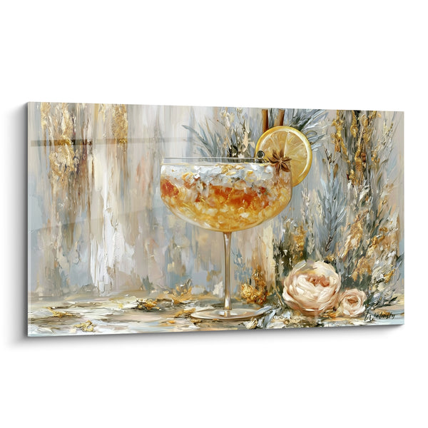 Amber Cut with Pink Flowers - Aperitif Glow - Cocktail Edition