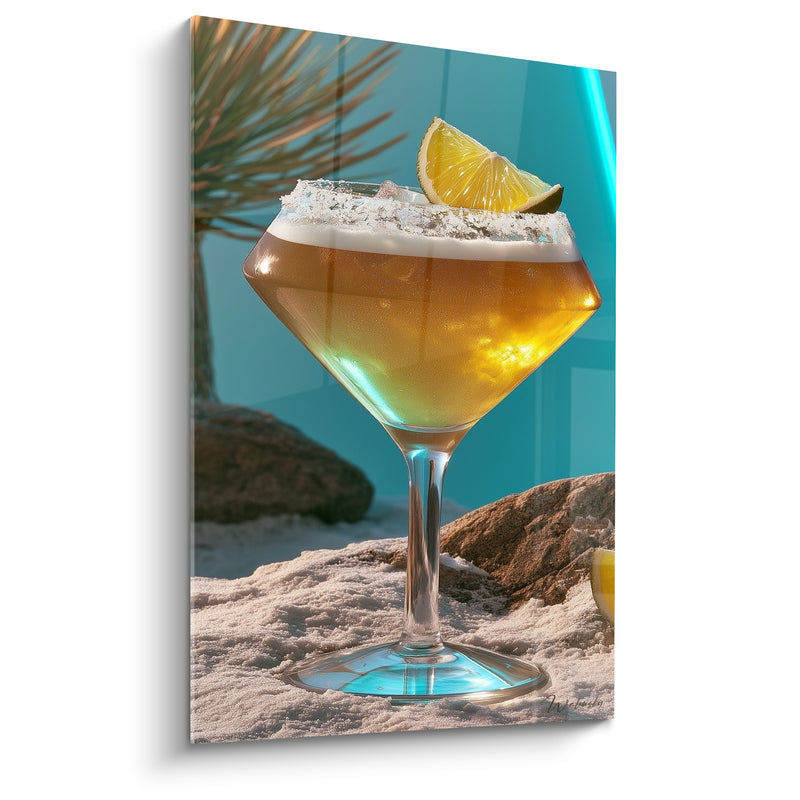 Tableau Coupe dorée au sel et citron - Évasion tropicale - Edition Cocktail