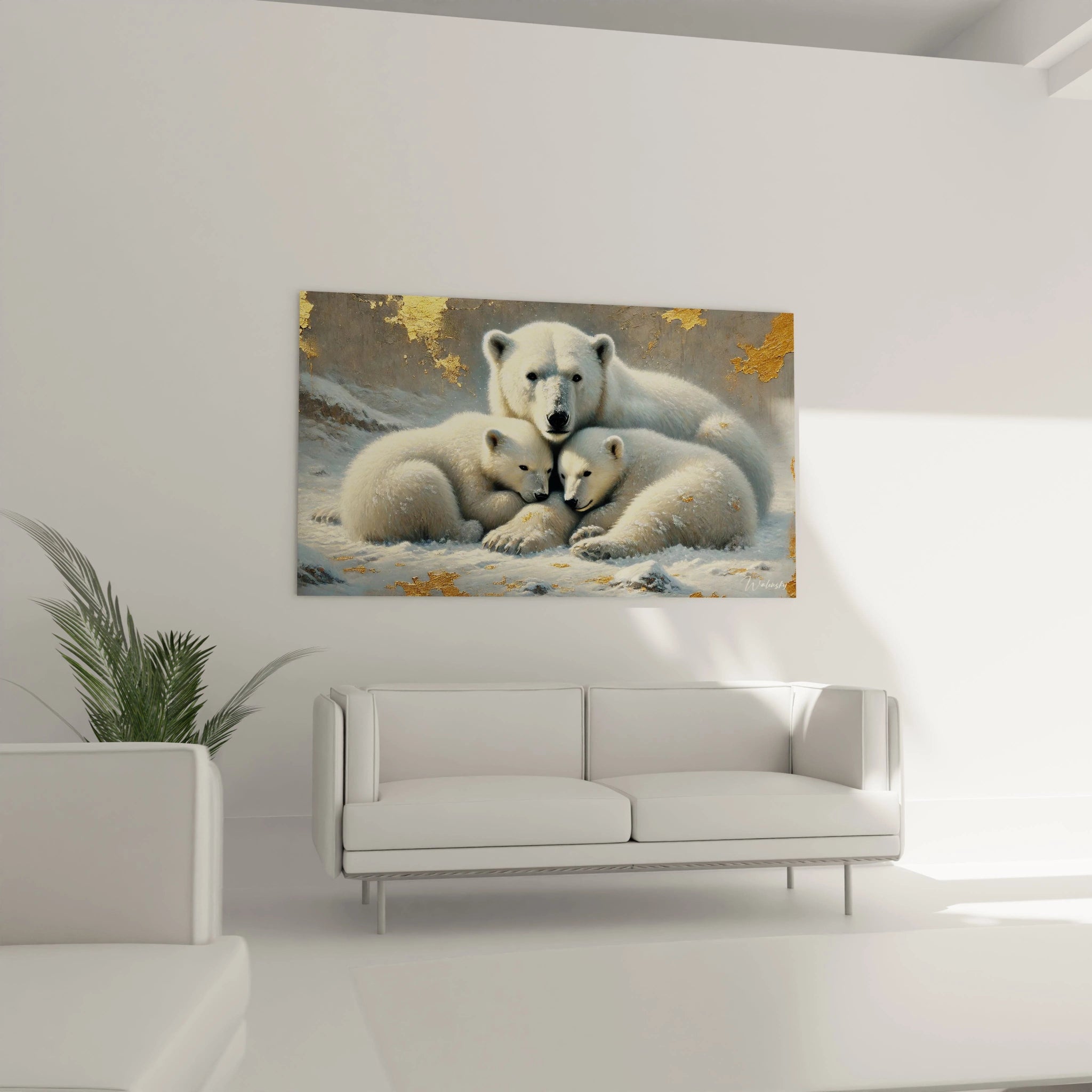Mettez en valeur votre salon avec ce tableau ours polaire. Accroché au-dessus du canapé, il apporte une touche naturelle et élégante à votre décoration intérieure.

