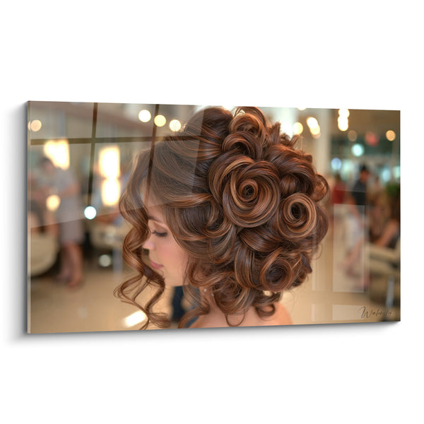 Tableau Chignon roses châtain et caramel - Élégance sculptée - Edition Coiffure