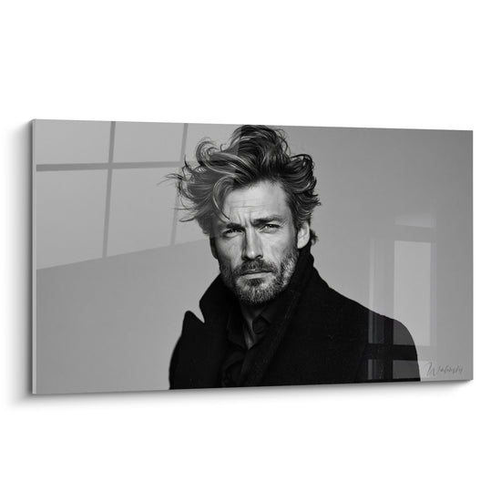 Tableau Homme mèches noir et blanc décoiffées - Rafale de caractère - Edition Coiffure