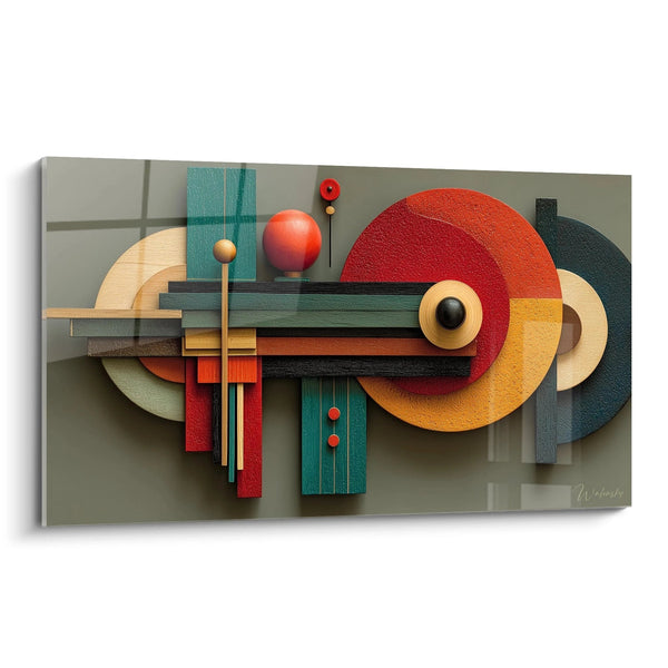 Cuadro Composición Geométrica Círculos Superpuestos - edición Bauhaus