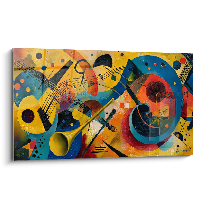 Tableau composition musicale abstraite - Harmonie de formes - édition géométrique abstrait