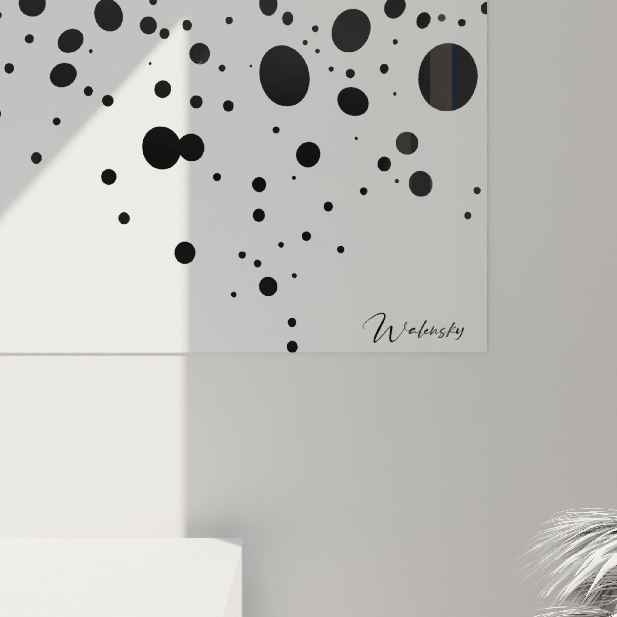 Tableau Confettis Lunaires - edition tacheté noir et blanc
