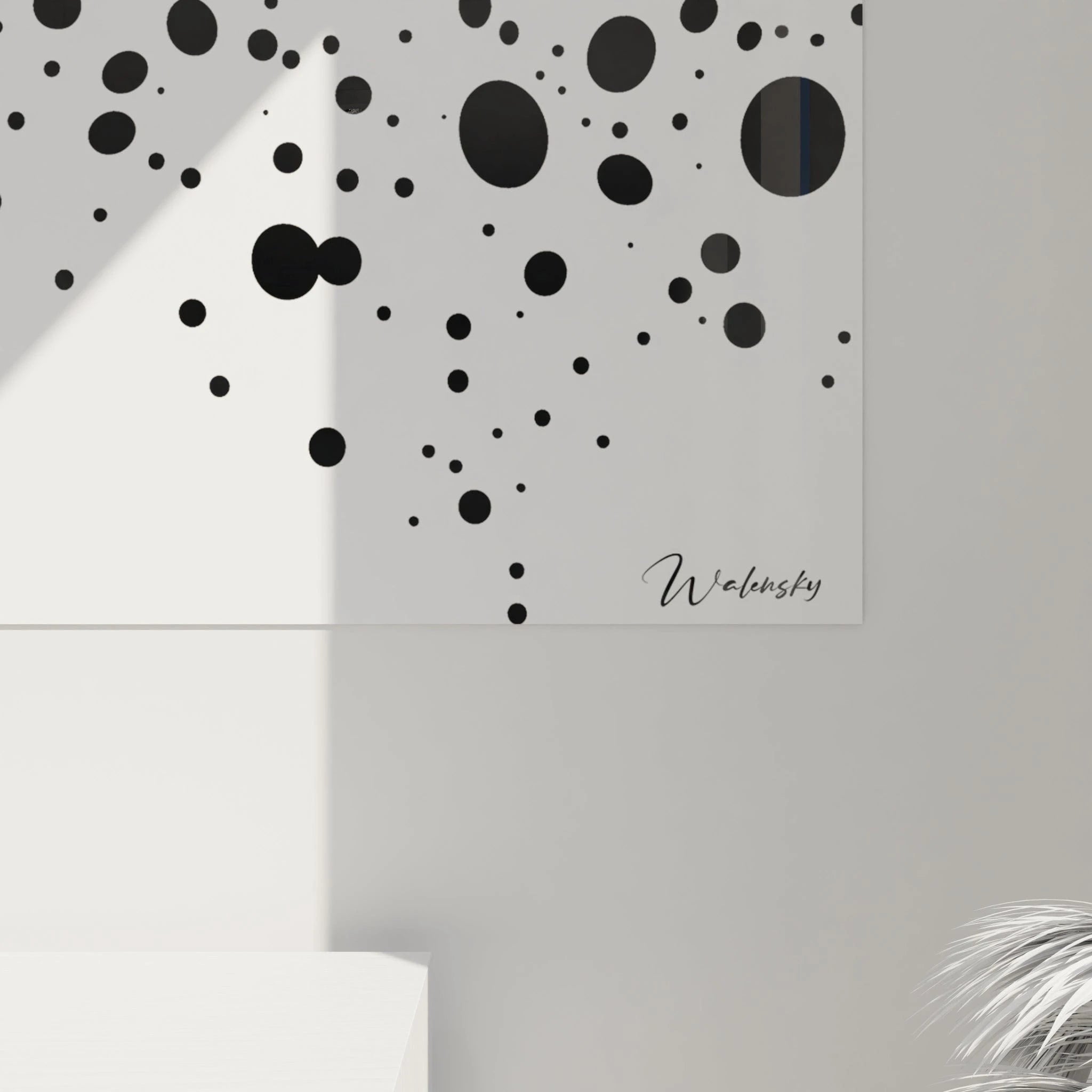 Tableau Confettis Lunaires - edition tacheté noir et blanc - Walensky