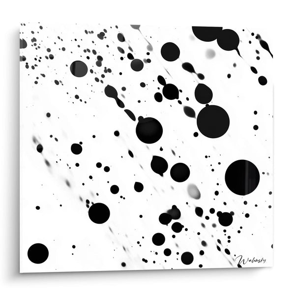 Cuadro Constelación Dinámica - edición manchada blanco y negro