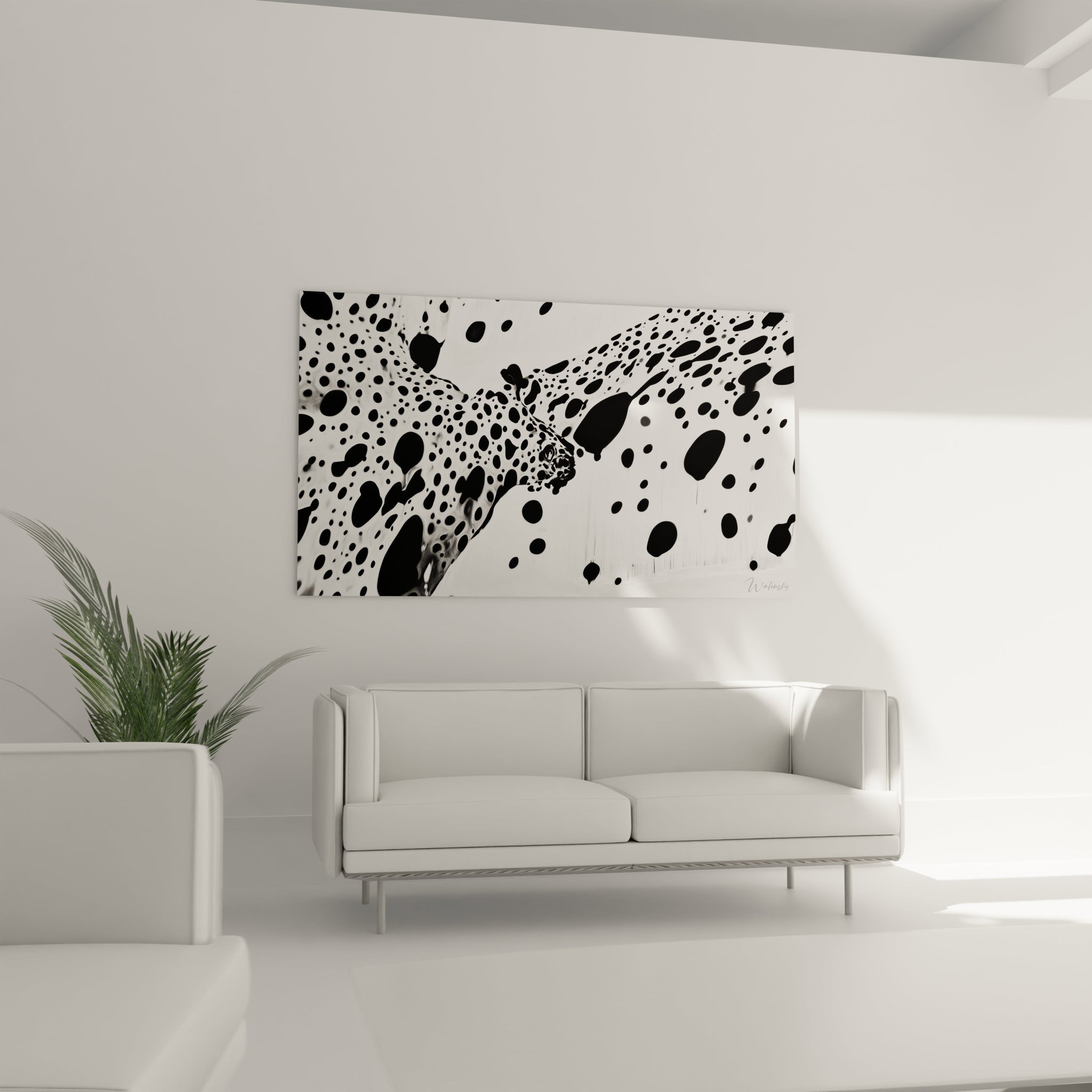 Tableau tacheté noir et blanc de Walensky pour ajouter une touche moderne à votre décoration intérieure