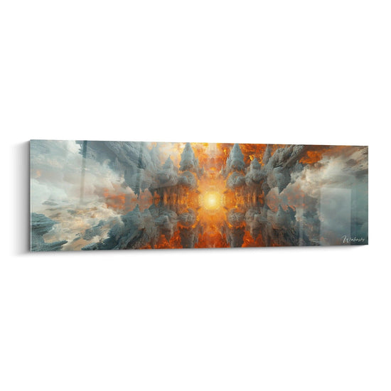 Schilderij Convergentie Spiritueel Element Oranje - abstract futurisme editie
