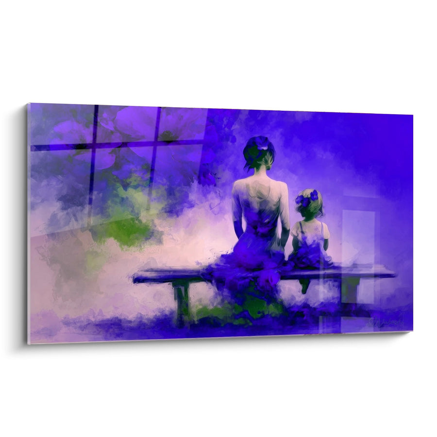 Tableau Champ de Coquelicots Stylisé Tons Violets et Pourpres - Contemplation Florale - Edition Coquelicot