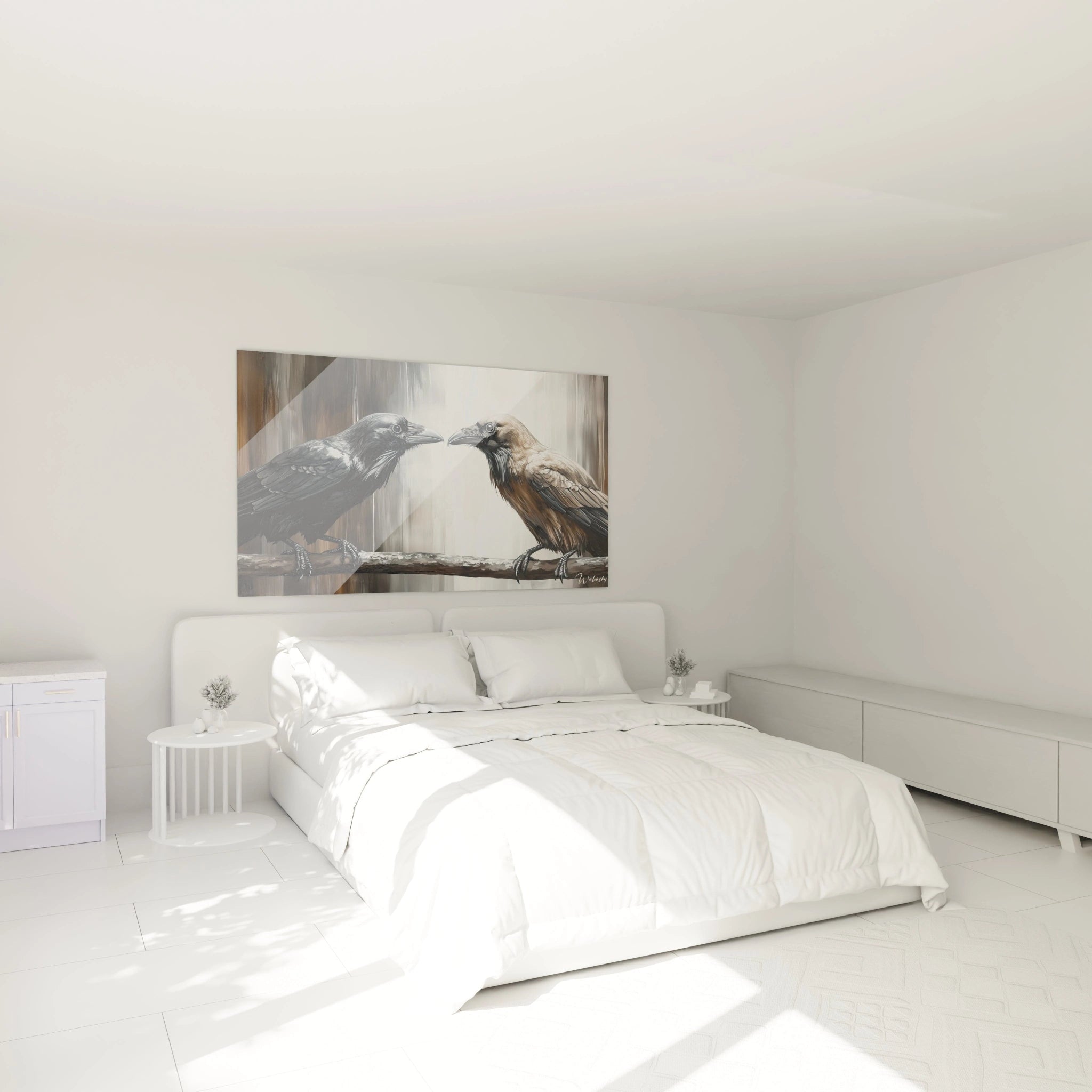 Tableau corbeau de Walensky, décoration murale artistique pour chambre moderne