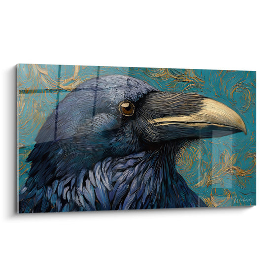 Majestic Raven Portrait Wall Art - Twilight Gaze - Raven Edition