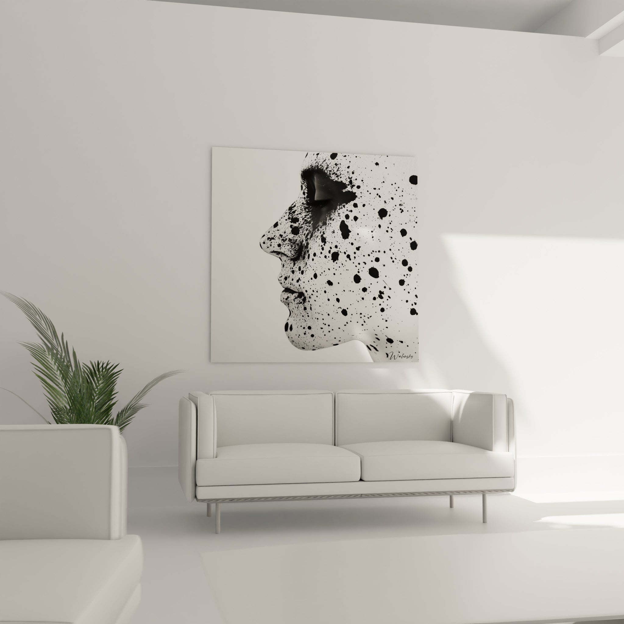Tableau Cosmos Intérieur - édition visage noir et blanc