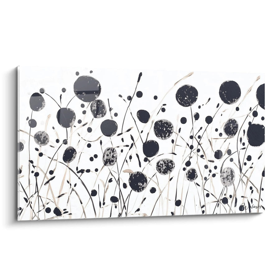 Tableau Cosmos Végétal - edition tacheté noir et blanc