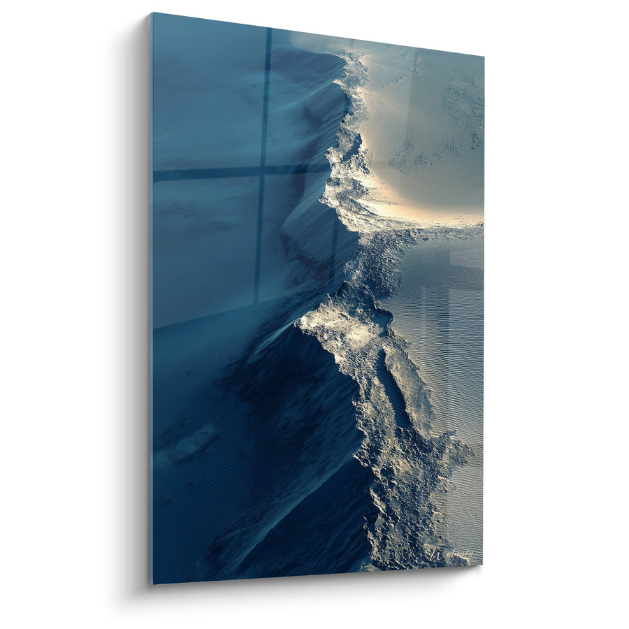 Tableau Vue Aérienne Côte Marine Bleue et Dorée - Rivage Éternel - Edition Sable