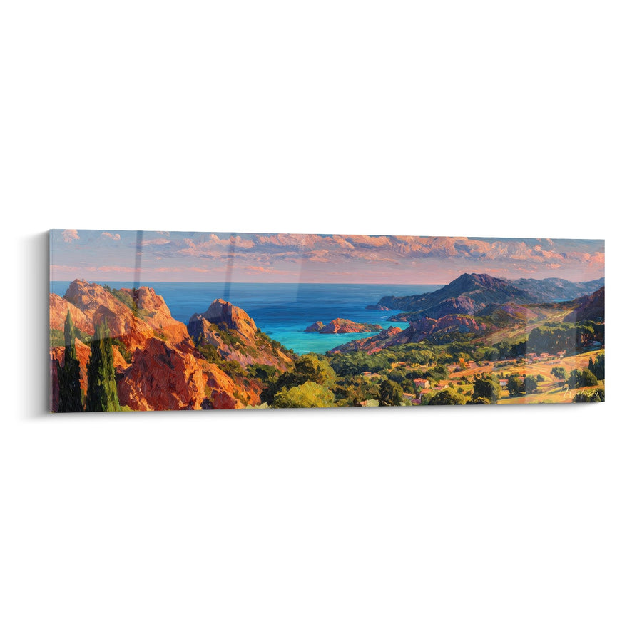 Tableau côte méditerranéenne - Vue panoramique sur la mer turquoise - édition bord de mer