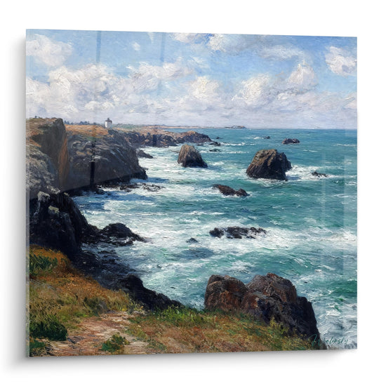 Tableau côte rocheuse bretonne - Tempête marine impressionniste - édition bord de mer