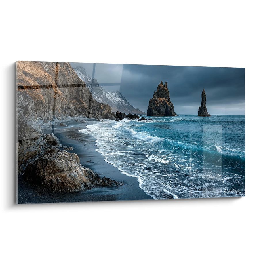 Tableau Côte Rocheuse Islandaise - Majesté des Falaises - édition Plage