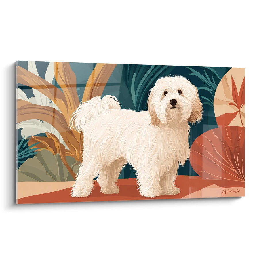 Schilderij van een Tuléarcoton met Zijdezachte Haartjes in een Tropische Decoratie - Natuurlijke Elegantie - Editie Tuléarcoton