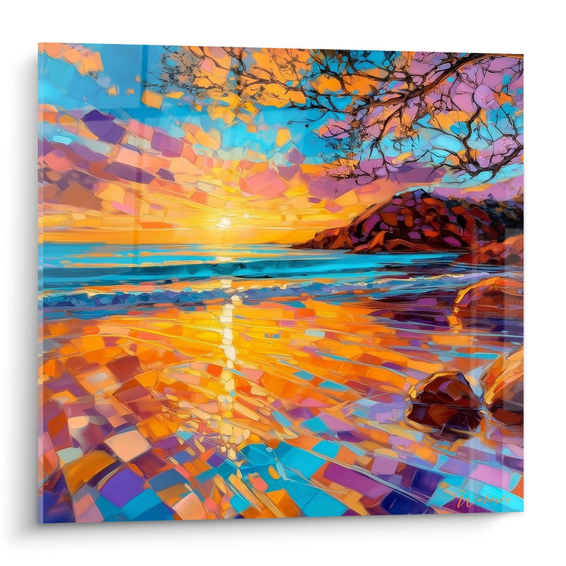 Sunset Painting on Beach - Crystalline Reflections - Beach edition