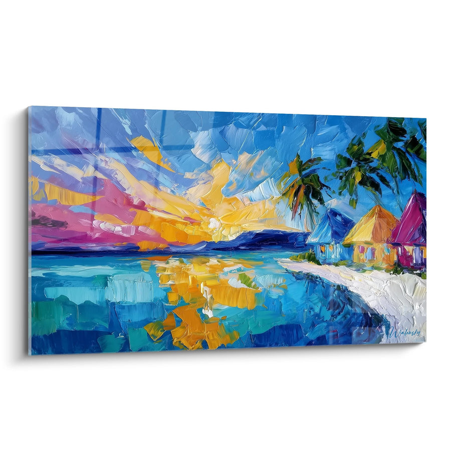 Cuadro puesta de sol tropical - Paraíso isleño - edición Islas y archipiélagos
