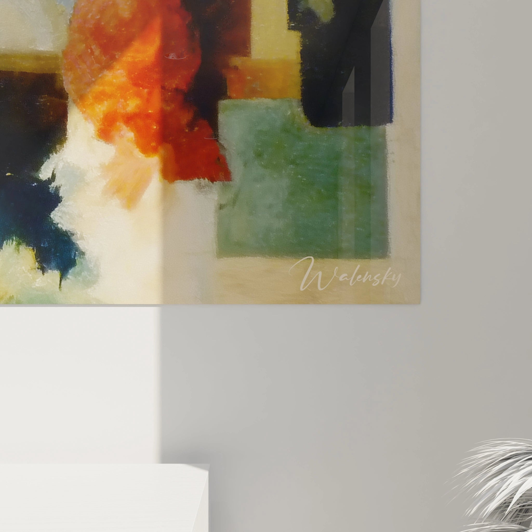 Tableau mural Walensky contemporain tableau art couple dadaïsme aux couleurs vives et formes abstraites