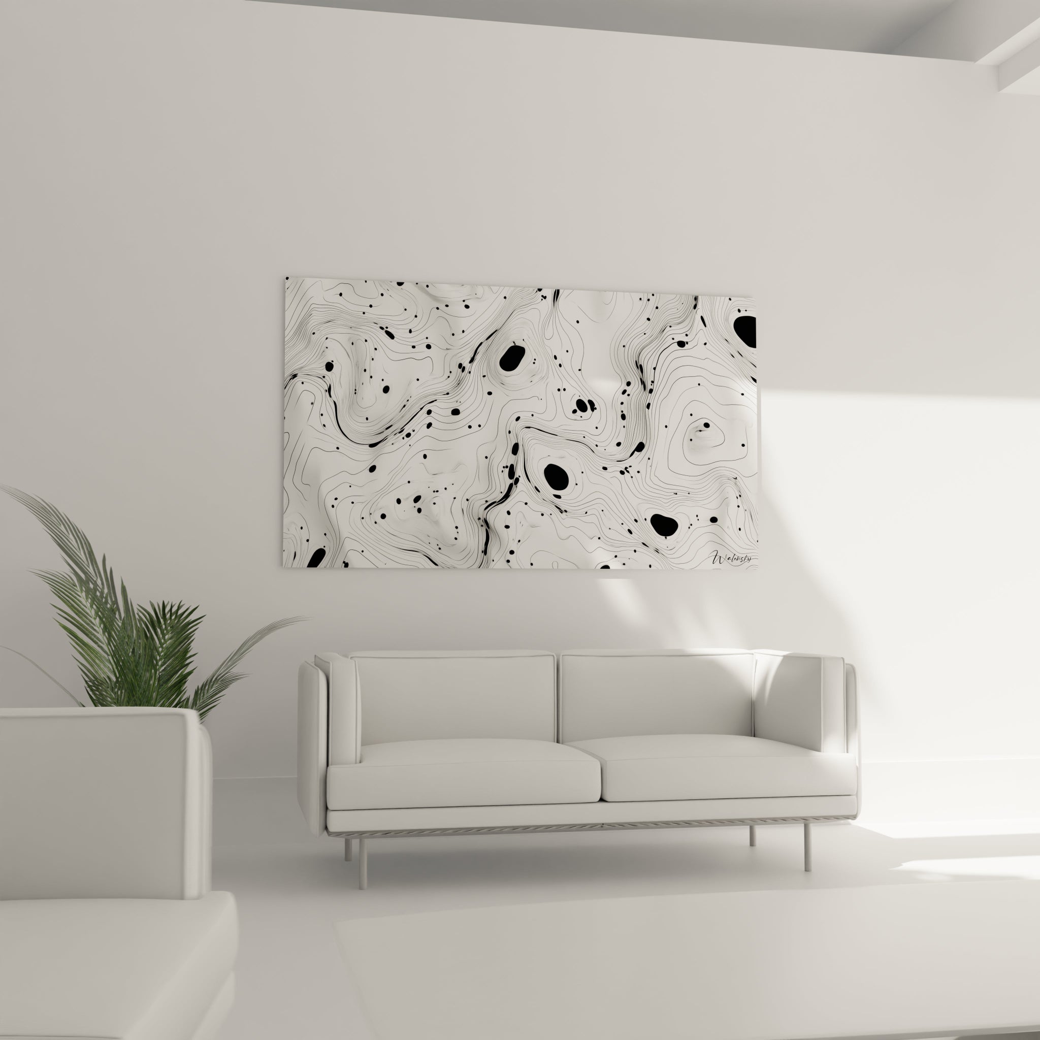 Tableau tacheté noir et blanc Walensky pour une décoration moderne et élégante