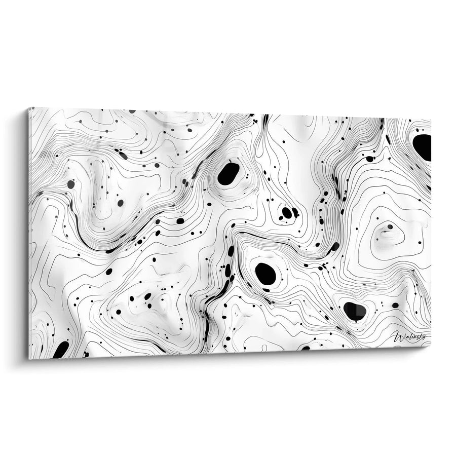 Tableau Courants Marbrés - edition tacheté noir et blanc