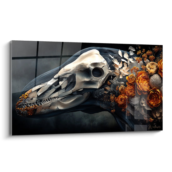 Obraz Czaszka Kwiatowa Walenia - Memento Mori Renesans - edycja Basilosaurusa