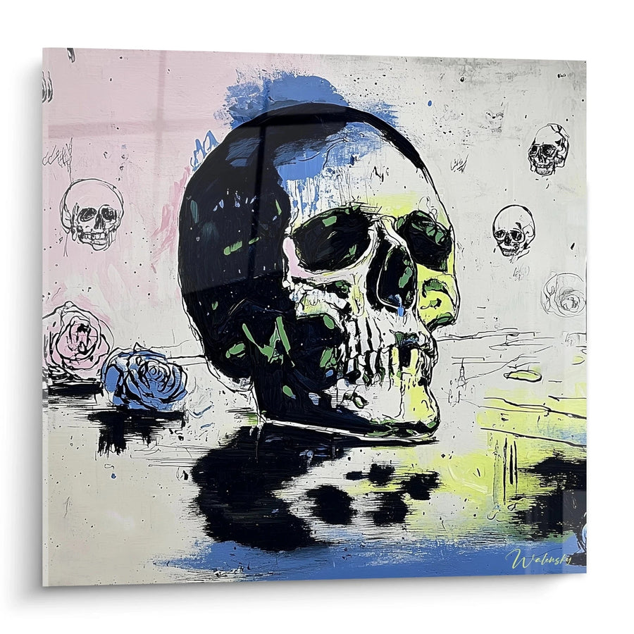 Schilderij Blauwe Doodshoofd - ijdelheidseditie