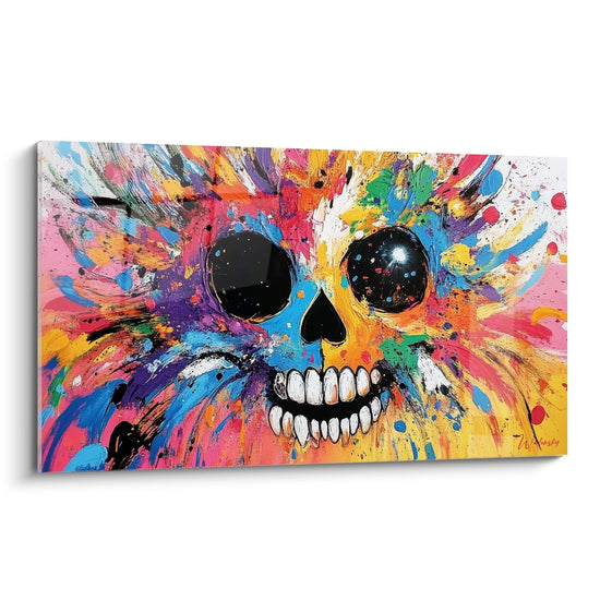 Explosive skull wall art - Cosmic explosion - multicolor abstract edition
