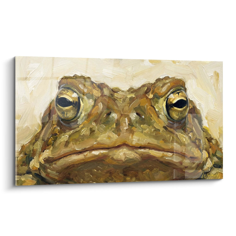 Tableau Portrait Rapproché aux Tons Bruns et Dorés - Regard Contemplatif - Edition Crapaud
