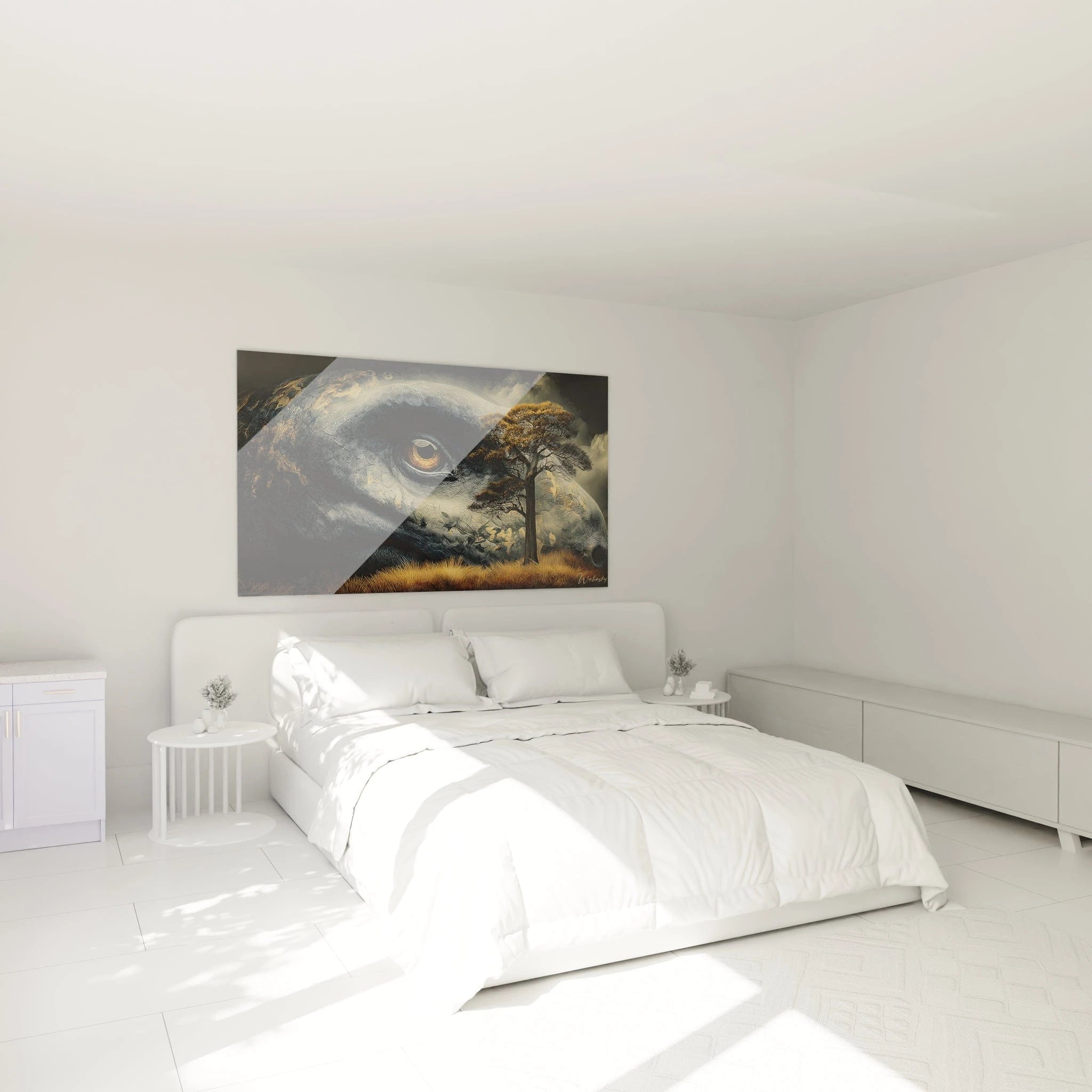Tableau Mokele-mbembe créature mythique dans une chambre moderne, art mural décoratif fantastique