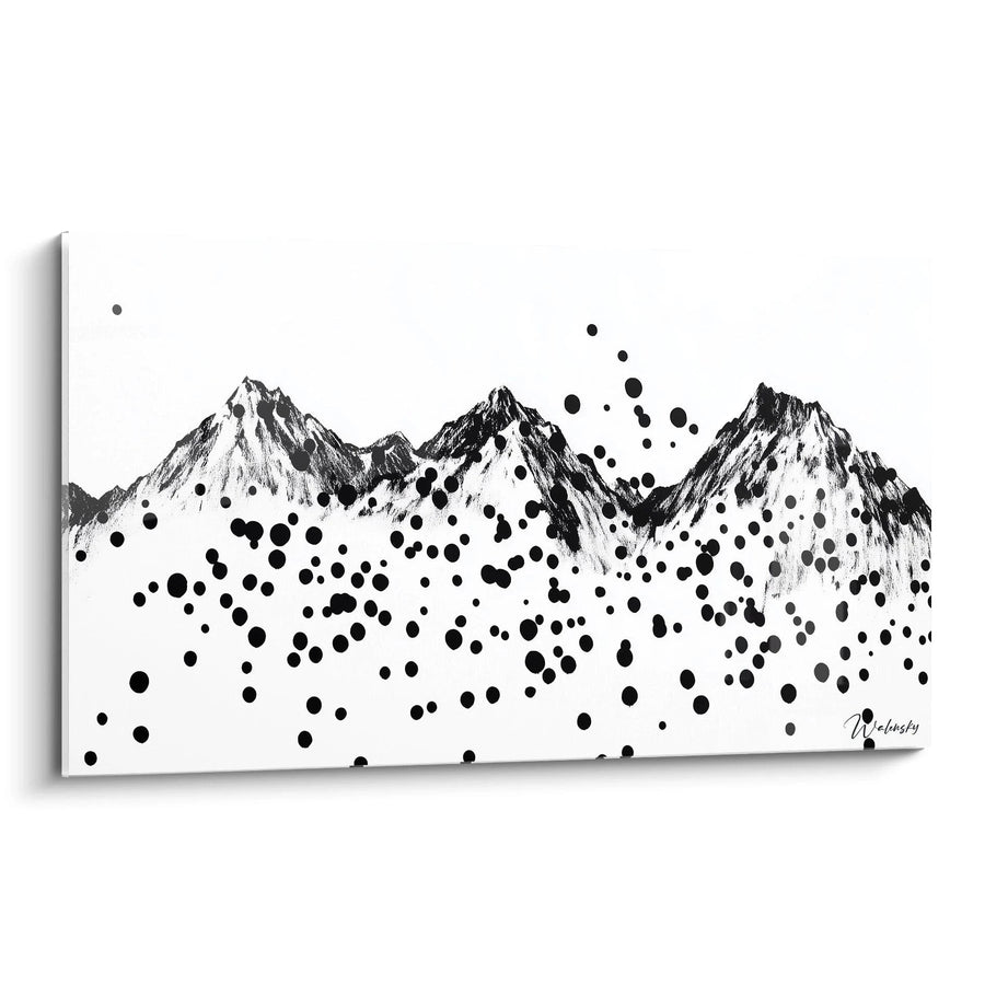 Tableau Crête Particule - édition tacheté noir et blanc