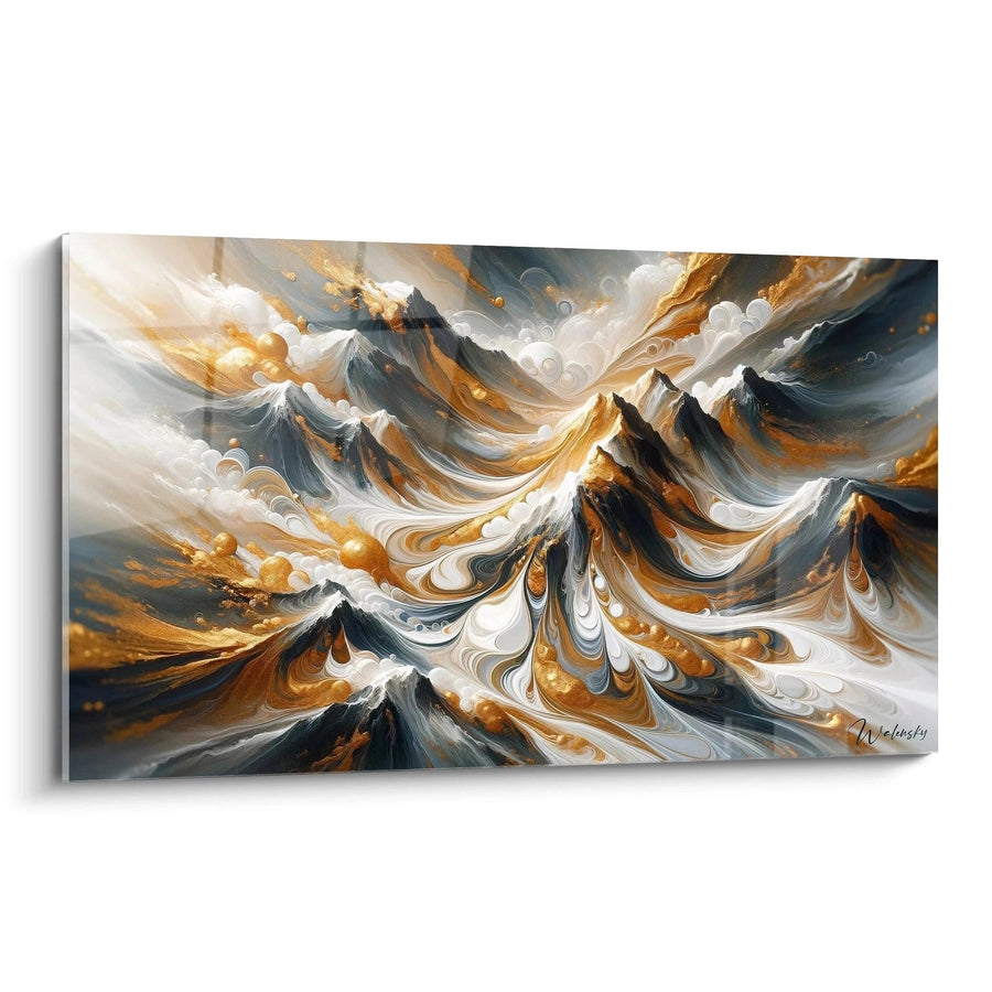 Schilderij Gouden Pieken - Abstracte Editie