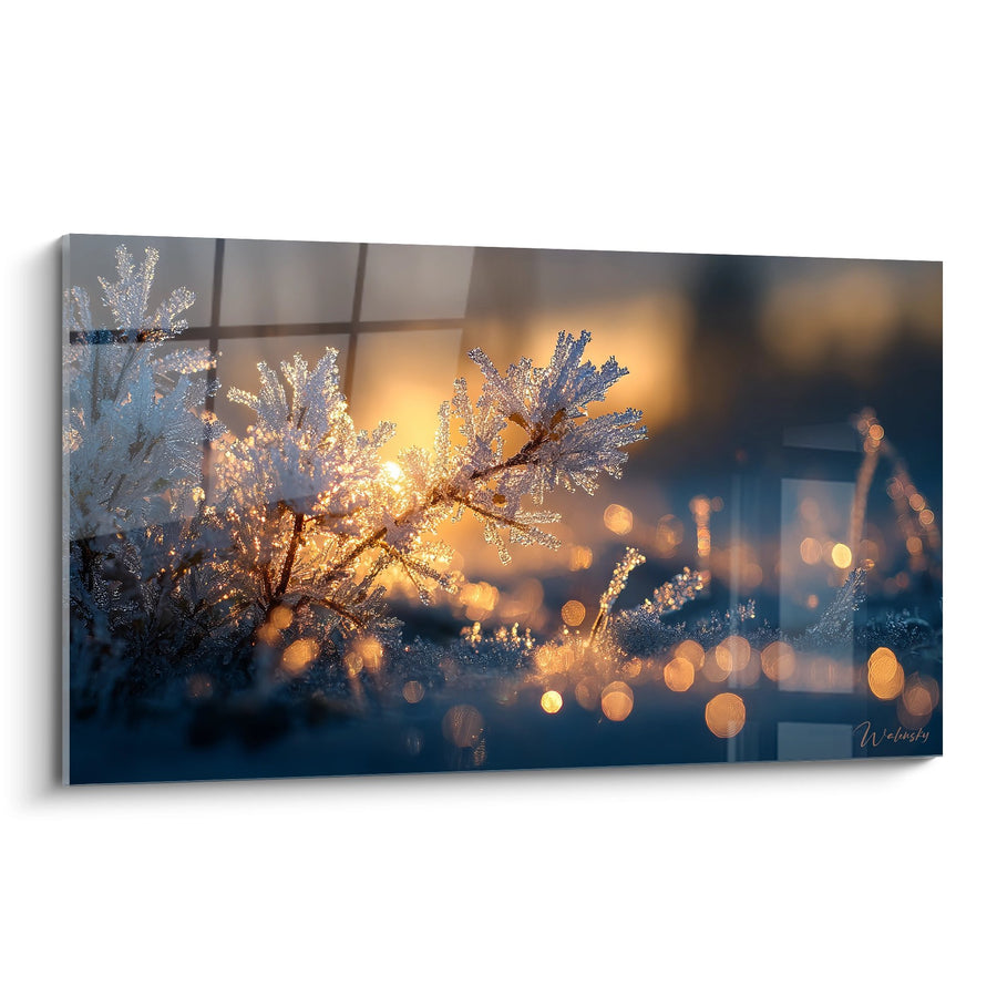 Tableau Cristaux de Givre Illuminés - Magie Hivernale - édition Hiver