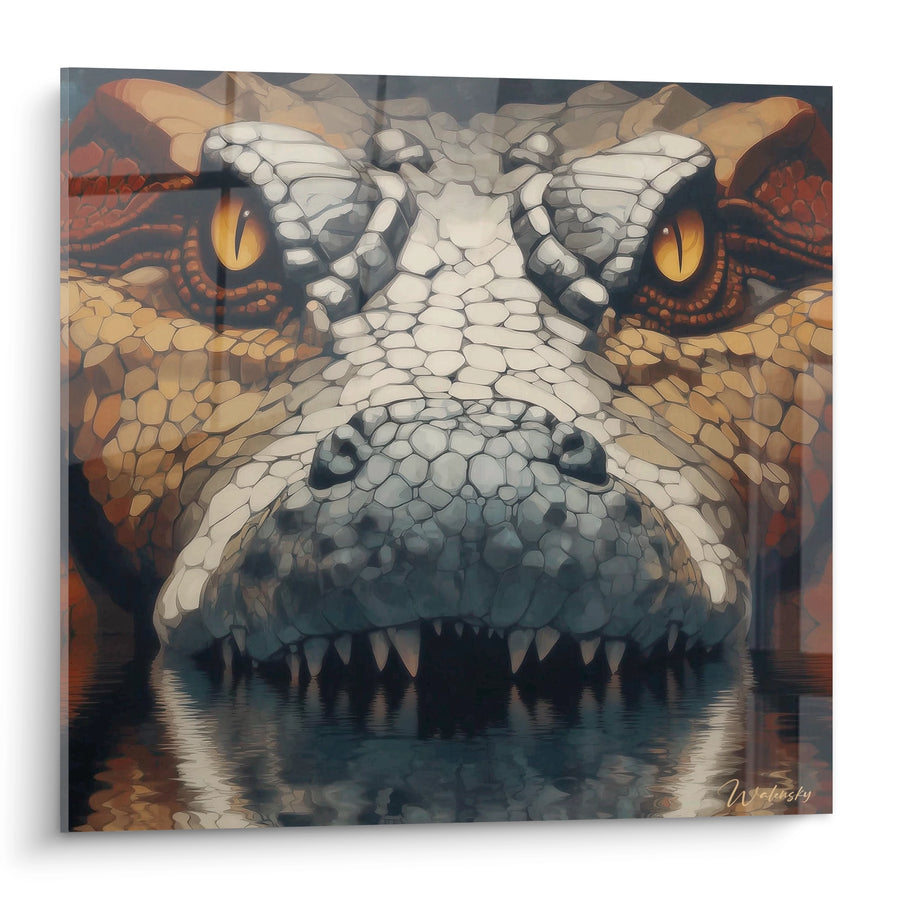 Tableau Crocodile Ancien - Regard Perçant - édition Kaprosuchus