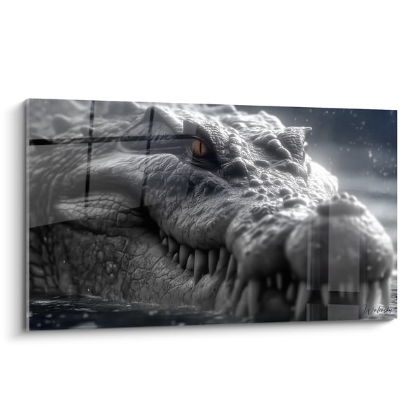 Cuadro Cocodrilo Prehistórico - Mirada Ancestral - edición Kaprosuchus