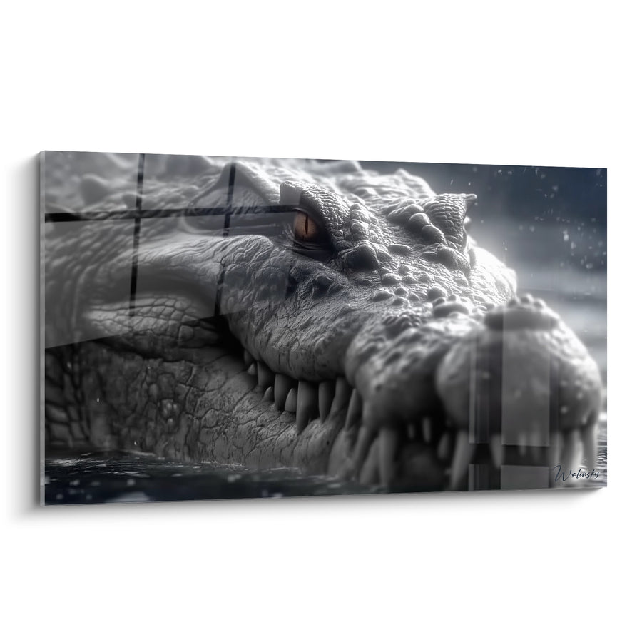 Tableau Crocodile Préhistorique - Regard Ancestral - édition Kaprosuchus