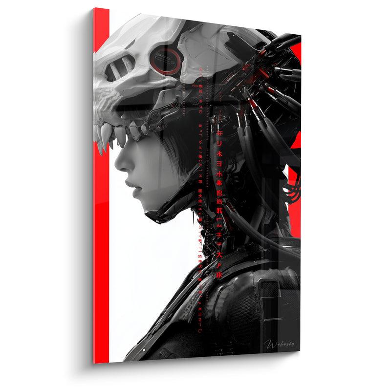Tableau Cyborg au profil noir et blanc - Veille numérique - Edition Cyberpunk