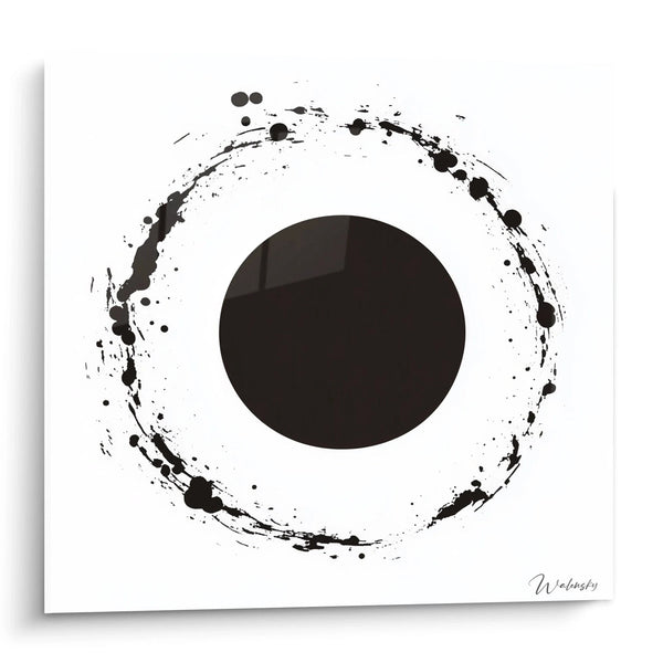 Lunar Cycle Wall Art - speckled black and white edition