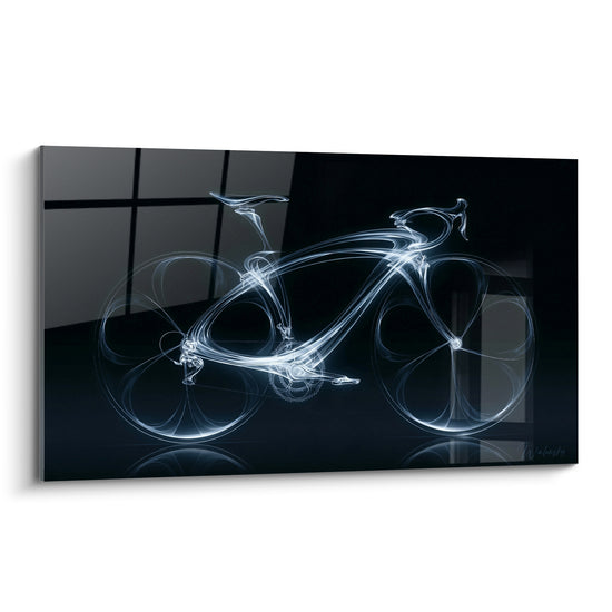 Tableau Vélo lumineux noir et blanc filaments - Vitesse suspendue - Edition Cyclisme