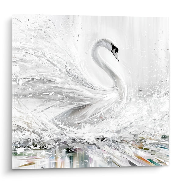 White Swan with Spread Wings Splashed - Immaculate Flight - Swan Edition