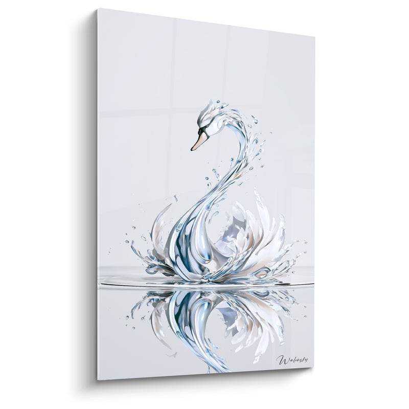 Tableau Cygne cristallin fait d'eau vive - Éclosion liquide - Edition Cygne