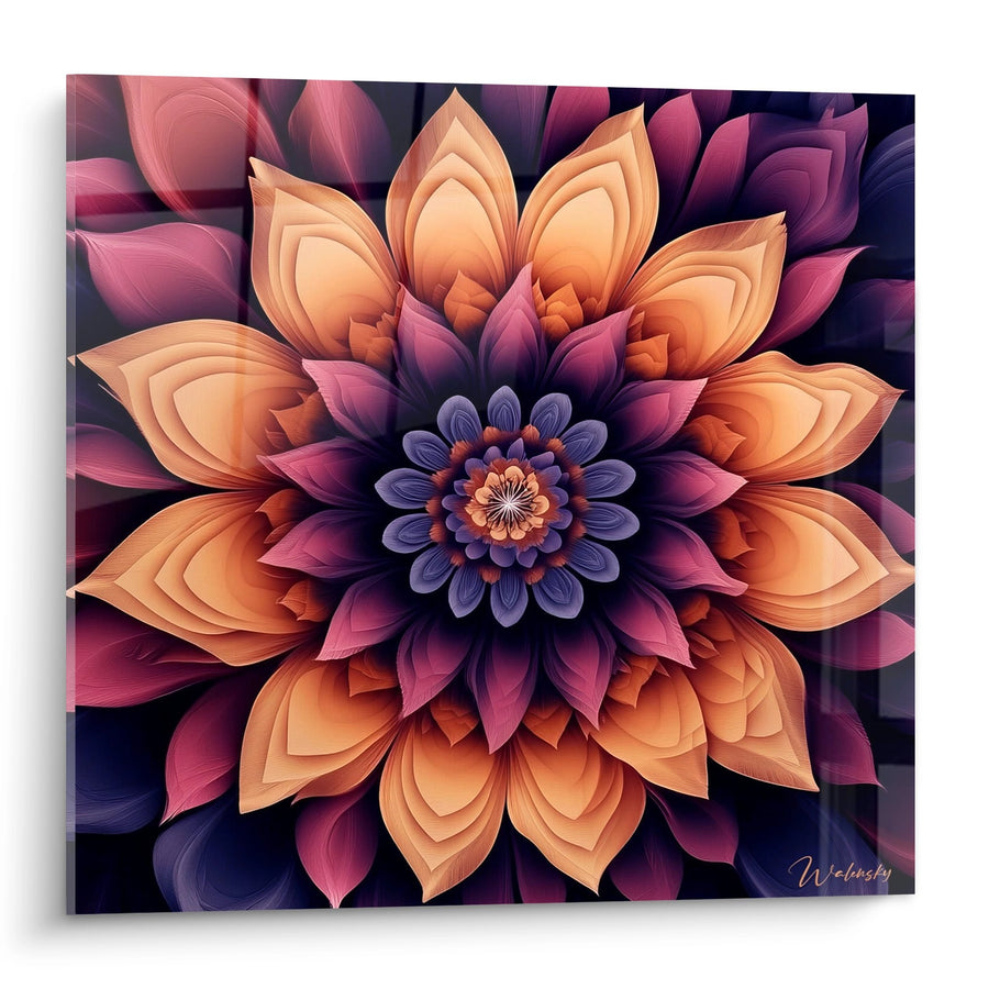 Dahlia Mandala Wall Art - Mystical Blooming - Fractal Edition