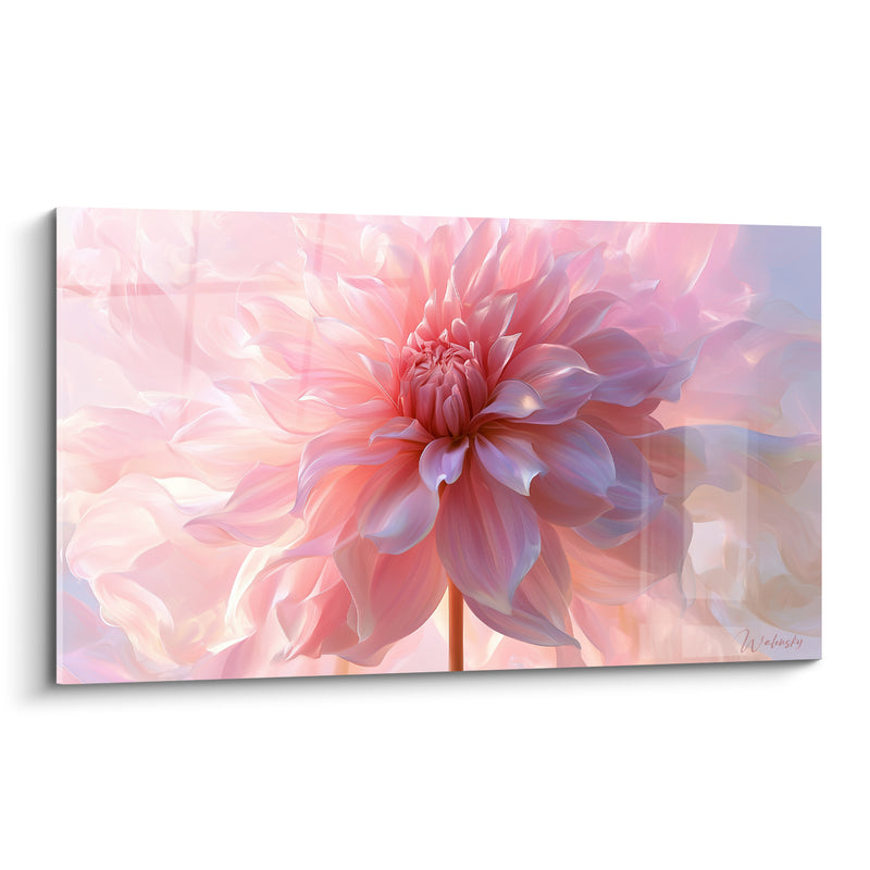 Tableau Fleur épanouie rose et lavande - Souffle printanier - Edition Dahlia