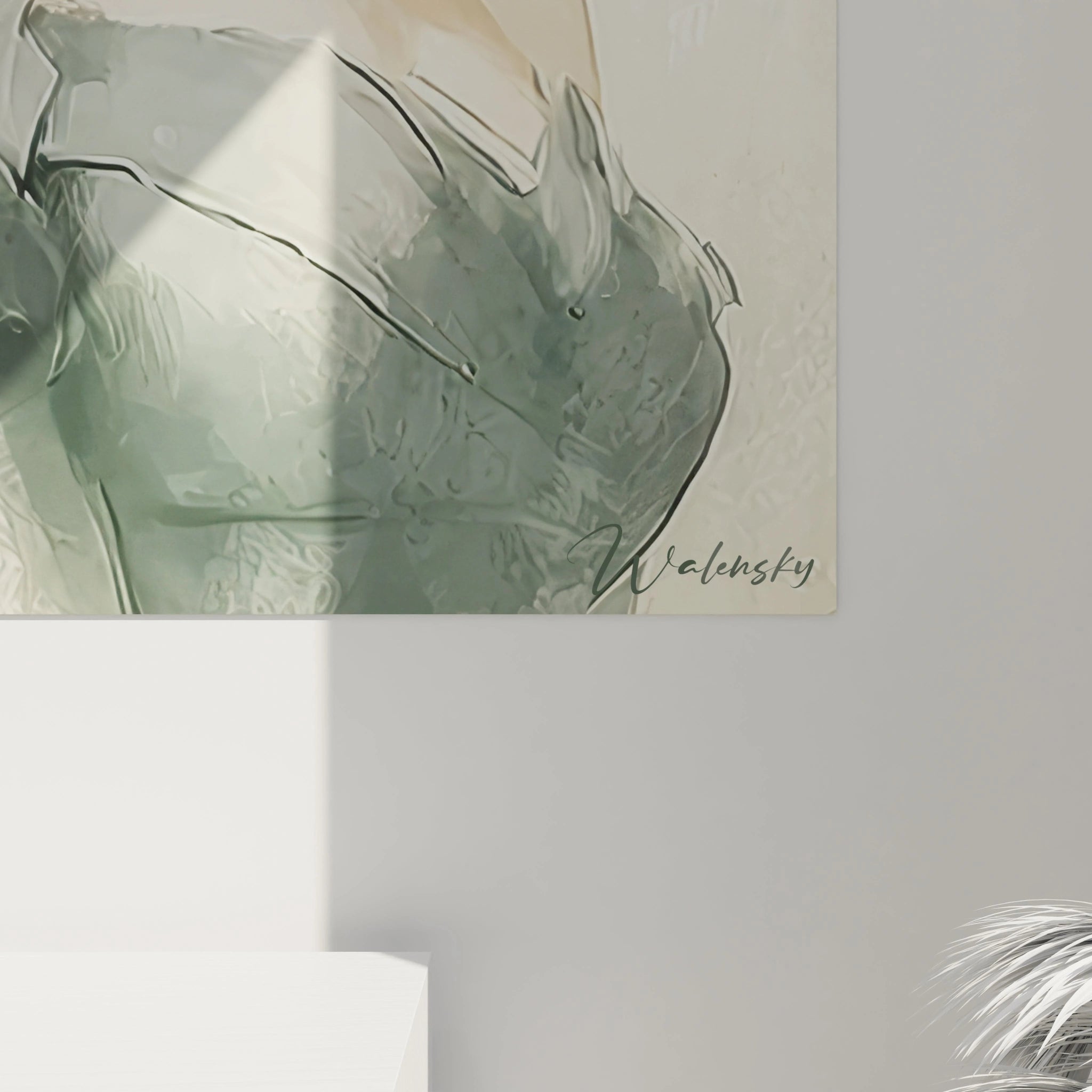 Tableau dame art déco de Walensky avec des couleurs douces et un design élégant pour la décoration intérieure