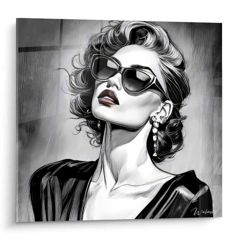 Woman with Glasses Painting - Mystery and Refinement - fashion illustration edition