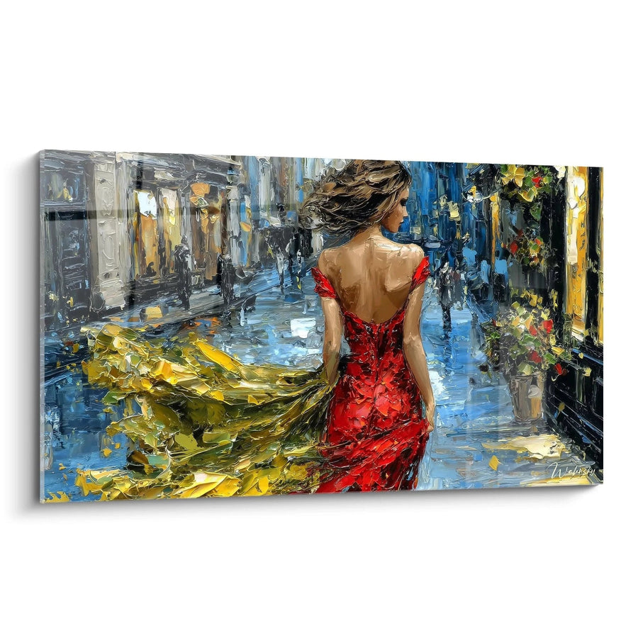 Tableau Dame en Rouge - Splendeur Parisienne - édition haute couture