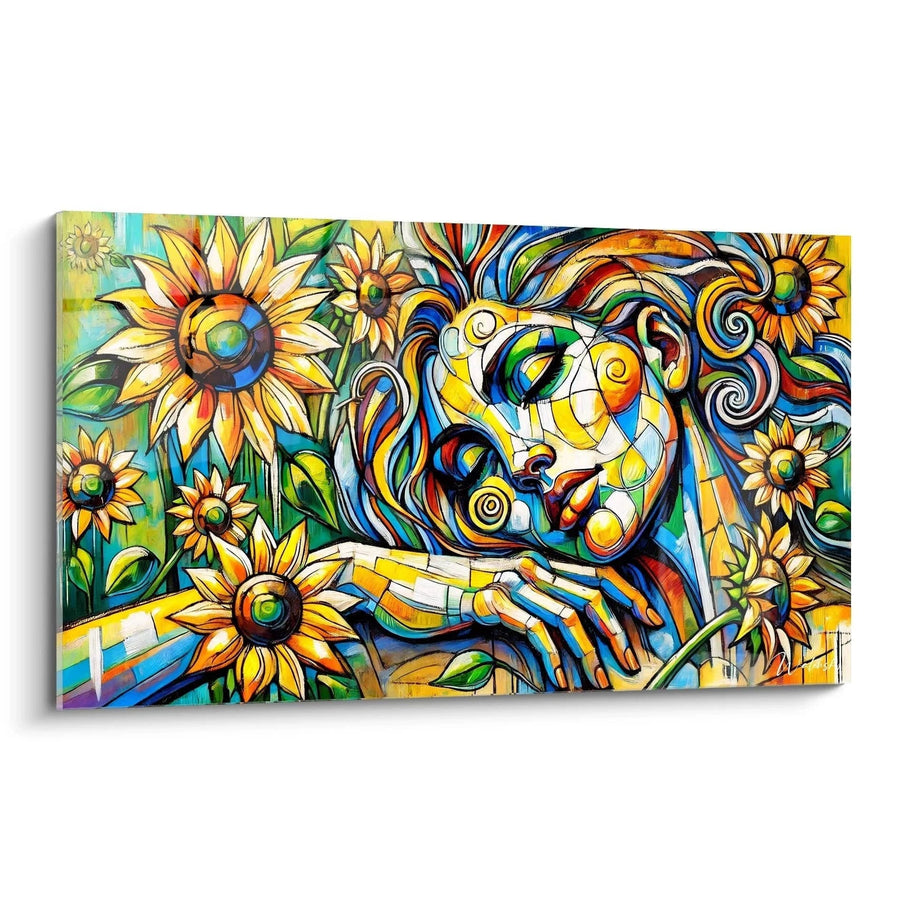 Cuadro Señora Girasoles - Edición Fauvismo Abstracto